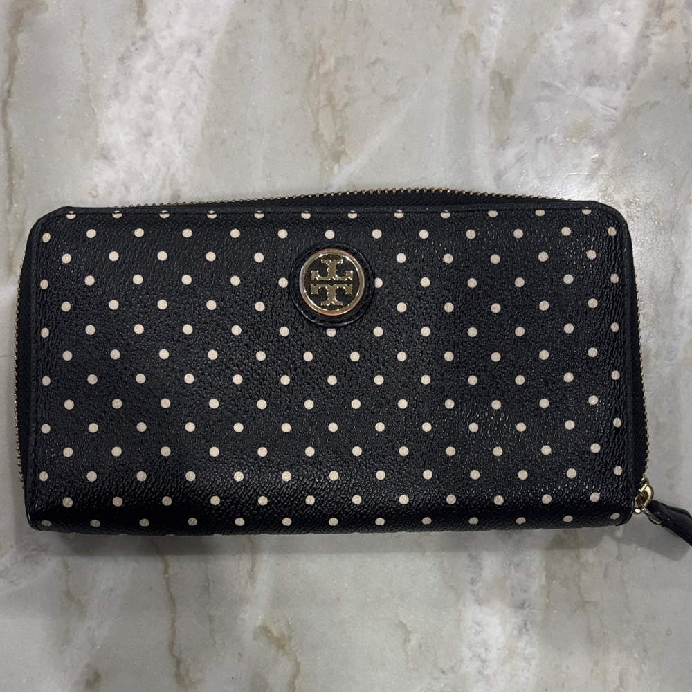 Black and Cream Polka Dot Wallet